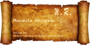 Mandula Rozanna névjegykártya